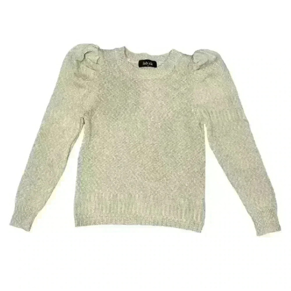Puff Shoulder Texture Knit Multi-color Sweater Fab’rik - Picture 1 of 5